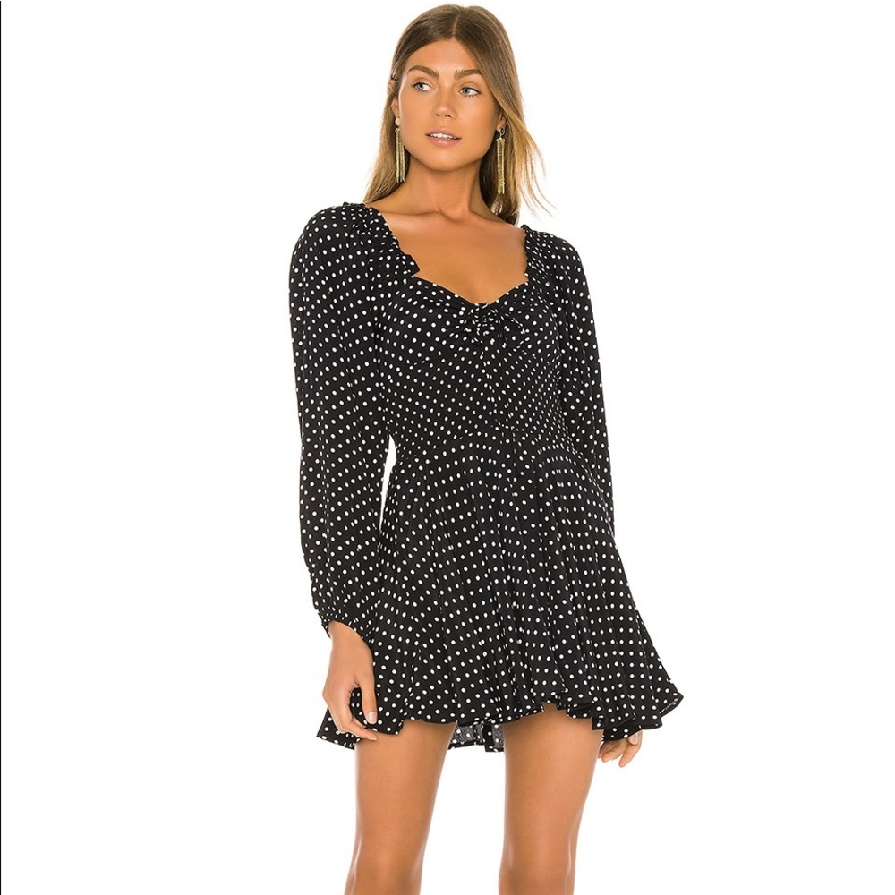 Cleobella Anne Mini Dress in Polka Black